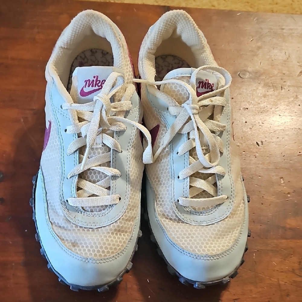 Nike White and Light Blue Track Shoes